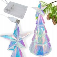 CHOINKA LED TRANSPARENTNA HOLOGRAFICZNA UPOMINEK PREZENT ŚWIECĄCA XXL
