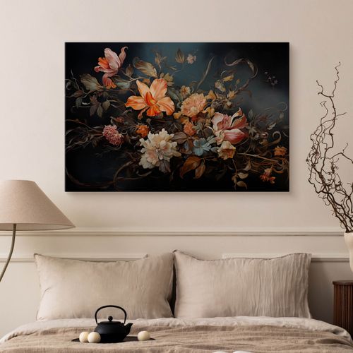 Obraz Do Salonu Tropikalne Kwiaty Liście Natura Abstrakcja 30cm x 20cm na Arena.pl