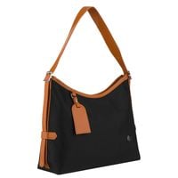 czarna torebka damska z poliestru i skóry ekologicznej,