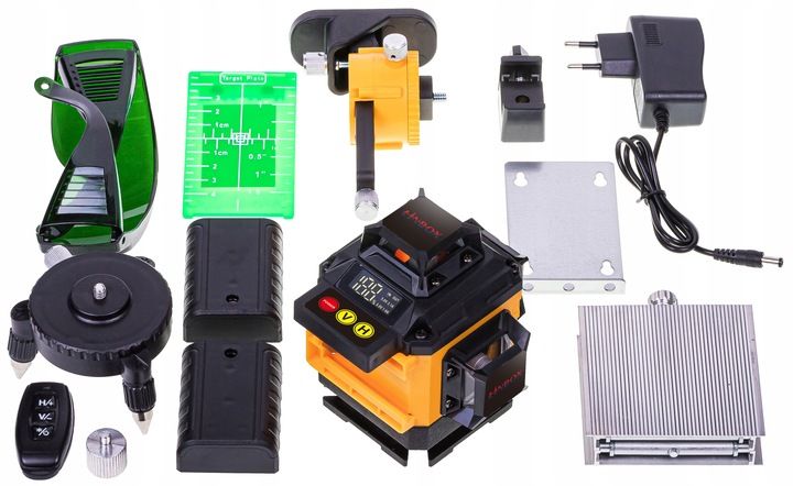 POZIOMICA LASEROWA 360° LASER KRZYŻOWY 4D ZESTAW WALIZKA zdjęcie 6