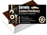 Wizytówki firmowe reklamowe 100szt GOTOWY PROJEKT SERWIS SAMOCHODOWY