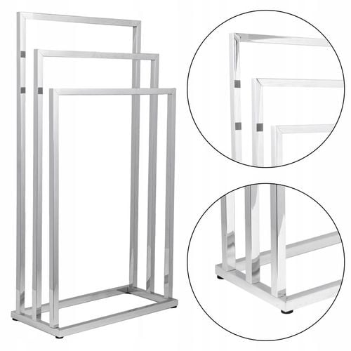 Stojak wieszak łazienkowy na ręczniki chrom stojący 3 ramienny YOKA na Arena.pl