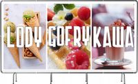 BANER REKLAMOWY 100x50cm gotowy projekt LODY GOFRY KAWA plandeka