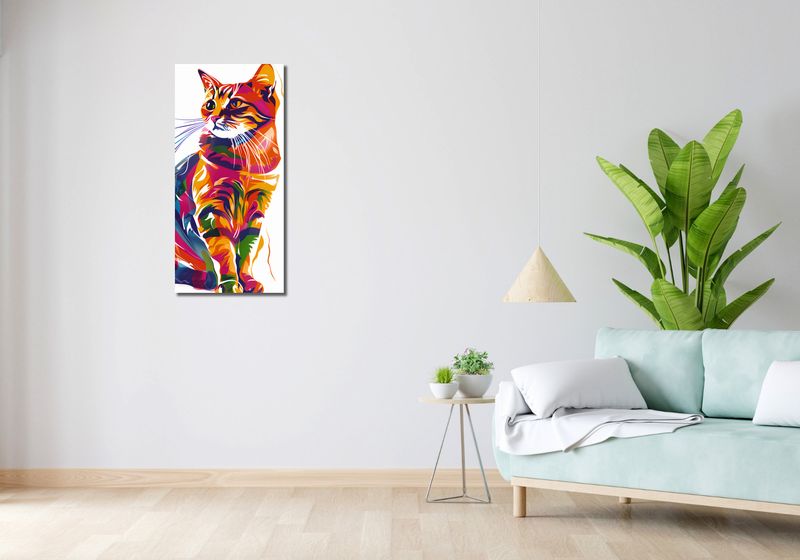 Obraz 40x90cm Nasycony Kot zdjęcie 2