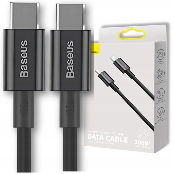 BASEUS SZYBKI KABEL USB C/USB C QC MOCNY 100W 1m zdjęcie 1