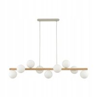 Lampa Wisząca ESTERA Brązowy Biały Drewniana 9xG9 skandynawska