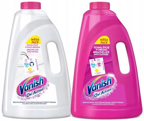 Zestaw Vanish Oxi Action Odplamiacz w płynie do koloru i bieli 2x3L na Arena.pl