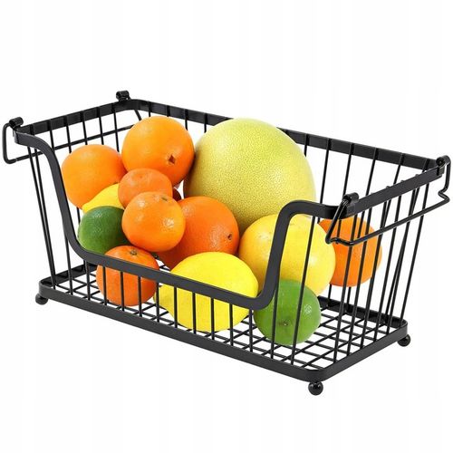KOSZ NA OWOCE Koszyk na Warzywa Stojak Piętrowy Czarny do Piętrowania na Arena.pl