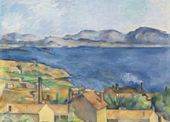 Plakat 18x13cm The Bay of Marseille, Paul Cezanne Vintage Salon