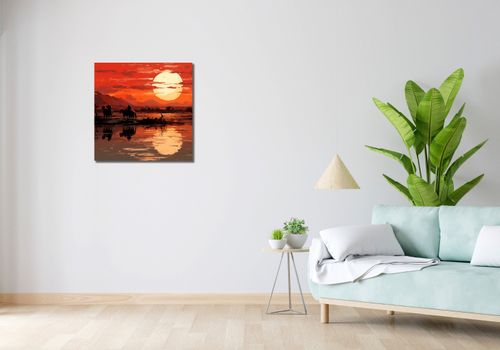 Obraz 60x60cm Zachód Słońca na Prerii na Arena.pl