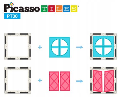 Klocki magnetyczne konstrukcyjne edukacyjne Picasso Tiles dla dzieci 30 el na Arena.pl