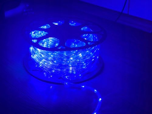 Wąż Świetlny LED Flash Niebieski + Biały Zimny 50m IP44 Okrągły Zewnętrzny na Arena.pl