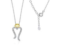 Rodowany srebrny naszyjnik gwiazd celebrytka skrzydłą anioła białe cyrkonia srebro 925 Z1718NGR