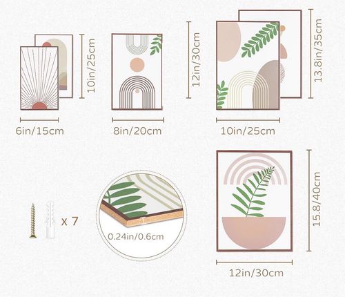 obrazy ścienne minimalistyczne natura 6 sztuk na Arena.pl