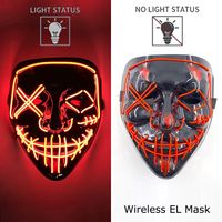 Maska LED neonowa straszna żółta – style 25