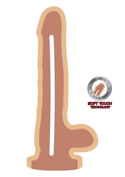 Dual Density Dildo 8Inch Balls Light Skin Tone zdjęcie 3