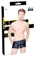 black level bokserki vinylowe męskie z zamkiem, czarne, rozmiar l