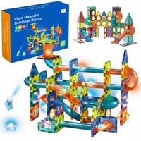Klocki Magnetyczne Świecące Tor Kulkowy 110 Elementów Kulodrom