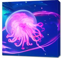 Obraz 70x70cm Neonowa Meduza