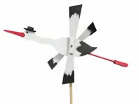 WIATRAK OGRODOWY drewniany BOCIAN na kiju