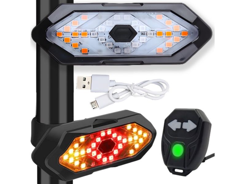 Kierunkowskazy rowerowe sygnalizacja tył led pilot oświetlenie migacz zdjęcie 1