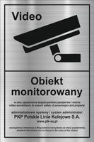 Tabliczka Tablica MONITORING OBIEKT MONITOROWANY TWÓJ NAPIS 30x20 cm