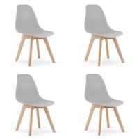 Krzesło skandynawskie szare zestaw 4 szt. KITO do kuchni jadalni