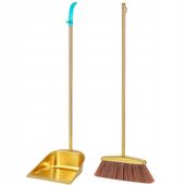 Zestaw Do Sprzątania Zmiotka BD-01 Miotła Szufelka Bez Schylania Się Gold