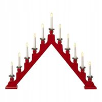 ŚWIECZNIK ADWENTOWY XXL 66x54 CM CZERWONY 11 ŚWIEC LED DREWNIANY ŚWIĘTA