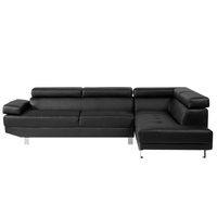 Narożnik ekoskóra lewostronny czarny NORREA