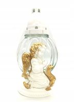 ZNICZ ANIOŁ biały znicze z aplikacją aniołek złoty ANIOŁ NA KULI BIEL