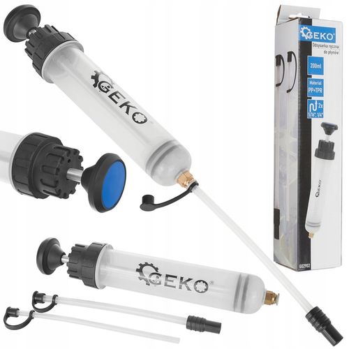 GEKO ODSYSARKA RĘCZNA DO PŁYNÓW OLEJU STRZYKAWKA WYSYSARKA RĘCZNA 200ML na Arena.pl