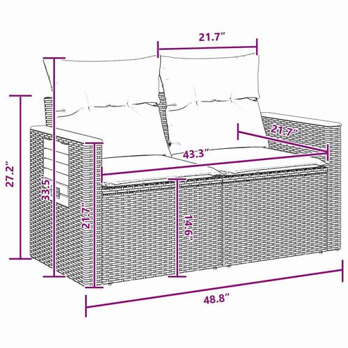 Zestaw Sof na Ogród z poduszką 10 pcs Czarny 90 x 55 x 71 cm na Arena.pl