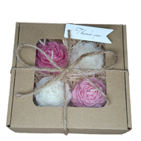 Świece Sojowe Prezent Zestaw 4 Piwonie Dzień Babci Dziadka Walentynki