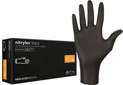 rękawice nitrylowe 100 sztuk / czarne / rozmiar: 6 - xs / nitrylex black na Arena.pl