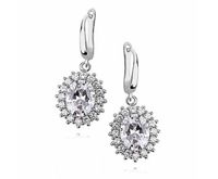 Eleganckie rodowane srebrne kolczyki z białymi cyrkoniami srebro 925 Z0685E_W