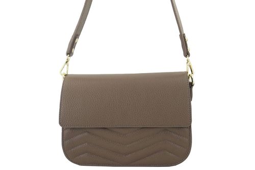 Torebka skórzana crossbody włoska - Szara ciemna na Arena.pl