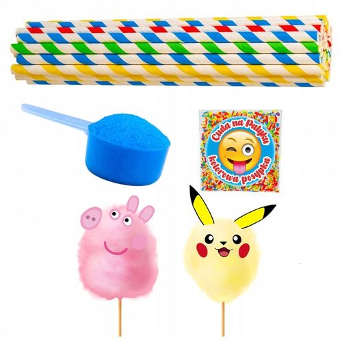 Cukier do Waty Cukrowej KOLOROWY Smakowy na Patyczki ZESTAW 8 x 100 g na Arena.pl