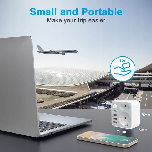 ŁADOWARKA TYP G Adapter podróżny 3USB+1USB-C, UK WTYCZKA zdjęcie 9