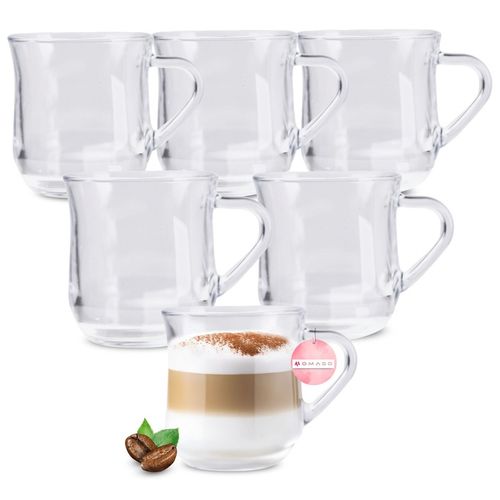 6 x SZKLANKI DO KAWY HERBATY KUBEK Z UCHEM 320ml na Arena.pl