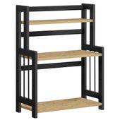 Półka na przyprawy 3 poziomy dąb artisan czarna organizer kuchenny