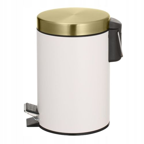 Kosz na śmieci łazienkowy 3L INSTILO biały ze złotą pokrywą na Arena.pl