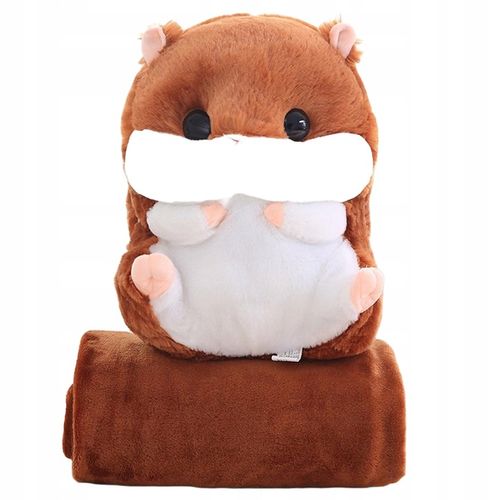 CHOMIK PLUSZOWY PRZYTULANKA PLUSZAK MIŚ PODUSZKA Z KOCEM MASKOTKA DUŻY 40CM na Arena.pl