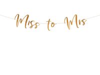 Baner na wieczór panieński Miss to Mrs różowe złoto