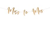 Baner na wieczór panieński Miss to Mrs różowe złoto