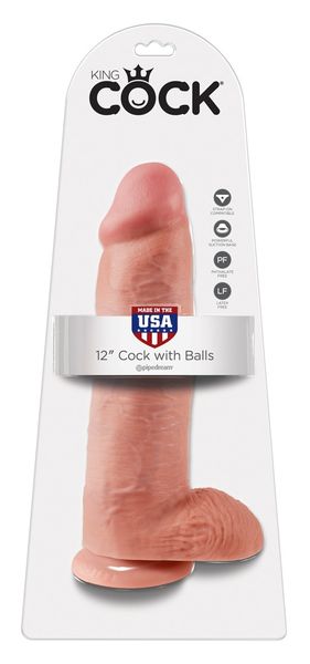 king cock with balls 12 inch zdjęcie 1