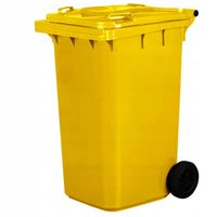 POJEMNIK KOSZ 240L NA ŚMIECI ODPADY-ŻÓŁTY PLASTIK