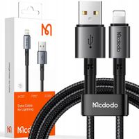Kabel Mcdodo CA-3580 USB-A do Lightning 1,2m Wytrzymały Nylon Czarny