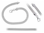 KLASYCZNY ELEGANCKI KOMPLET BISMARCK BRANSOLETA 18CM ŁAŃCUCH 50CM 6MM