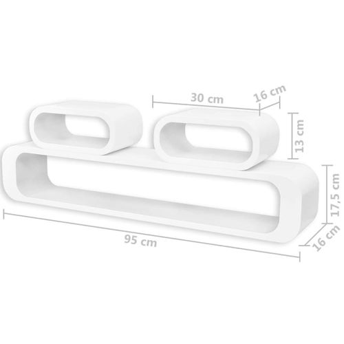 Półki Ścienne Kostki, 6 Szt., Białe na Arena.pl